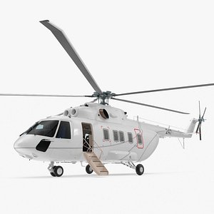 Helicopter MI-171 A3 White Rigged