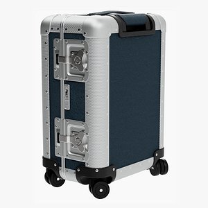 3D Trolley - Aluminum and Blue Leather - PBR 3D Model Low-poly model