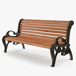 classic park bench 3D