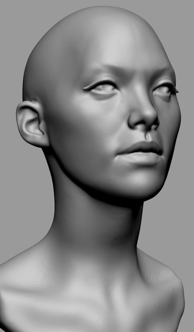3D Base Female Head Model - TurboSquid 1430546