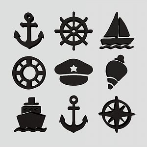 3D Sailor insignia UI Ocean logo sea  icon pack