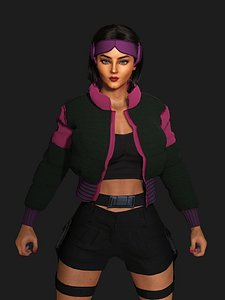 AAA 3D CHARACTER BARBIE GIRL CYBER PUNK-REALISTIC RIG GAME READY model