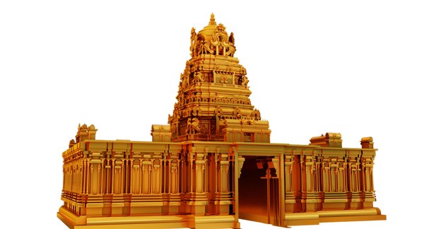 3D gold temple model