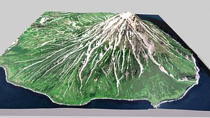 3D Krenitsyn Volcano Greater Kuril Ridge