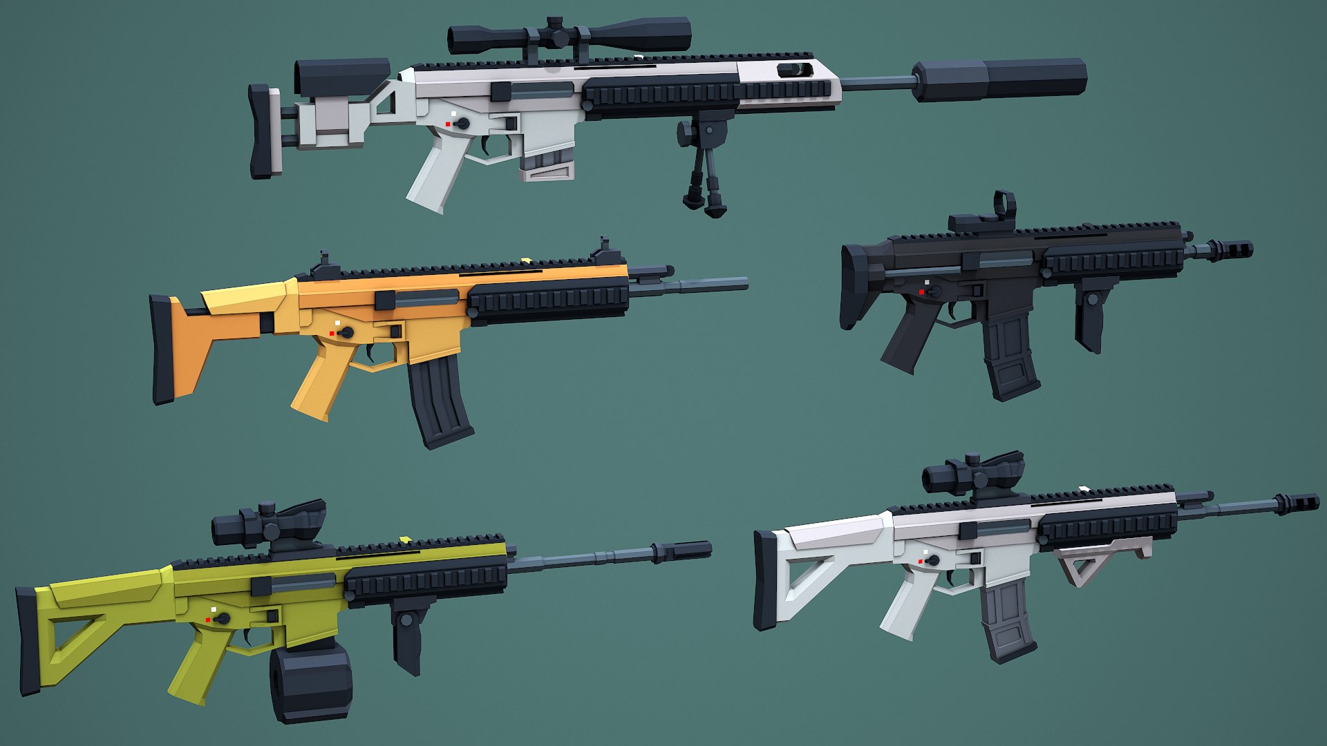 Stylized Modular ACR Rifle Low Poly Mobile Ready 3D - TurboSquid 2038728