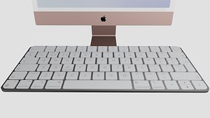 3D Apple imac with magic keyboard
