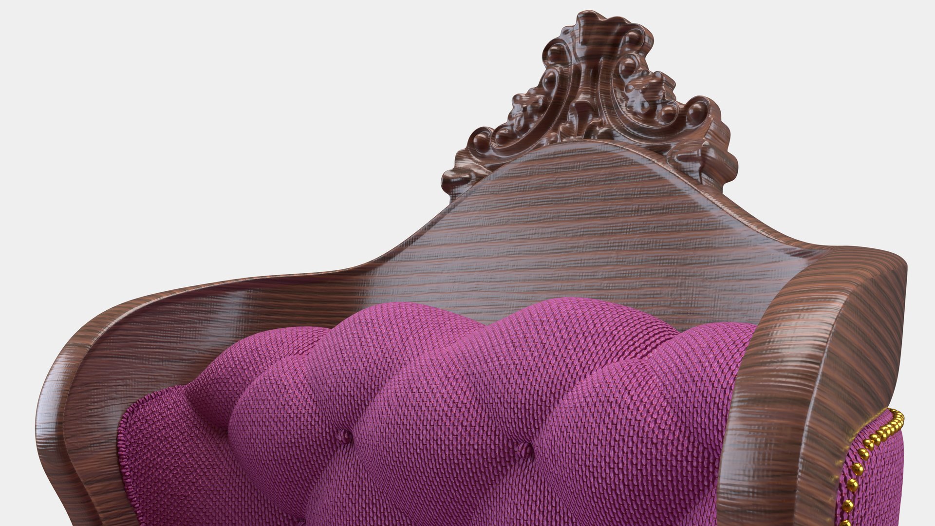 luxurious armchair with purple fabric and wood details and gold stones all around model https://p.turbosquid.com/ts-thumb/e5/W8XZsk/Ui/cena2/png/1718984602/1920x1080/fit_q87/e113bca27e9d91c5d331d16ab8cd19cccff4429d/cena2.jpg