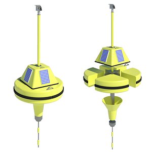 Floating solar and Wind Turbine 3D model