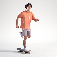 People Man Chris 2311 Casual Skating Street Low poly