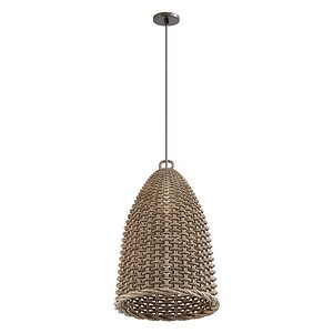 3D Rattan Bell Pendant Light model