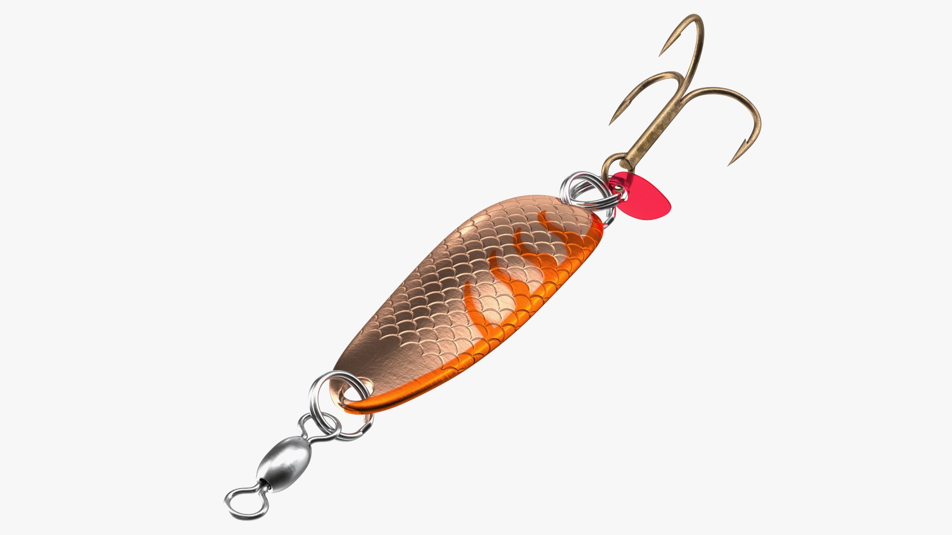 3D Copper Orange Trolling Spoon Lure Model - TurboSquid 1827470