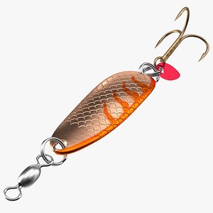 Copper Orange Trolling Spoon Lure