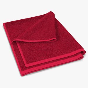 3d towel 4 red fur model