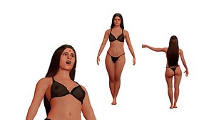 Beautiful indian woman in bikini 3D