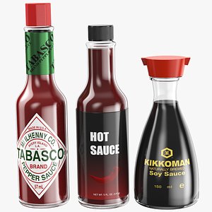 Three Condiment Bottles