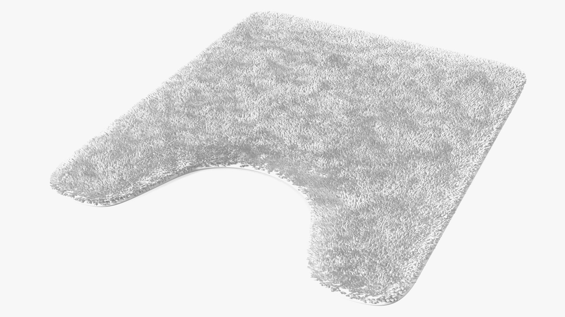 3D Model White Bathroom Contour Rug Fur - TurboSquid 2054582