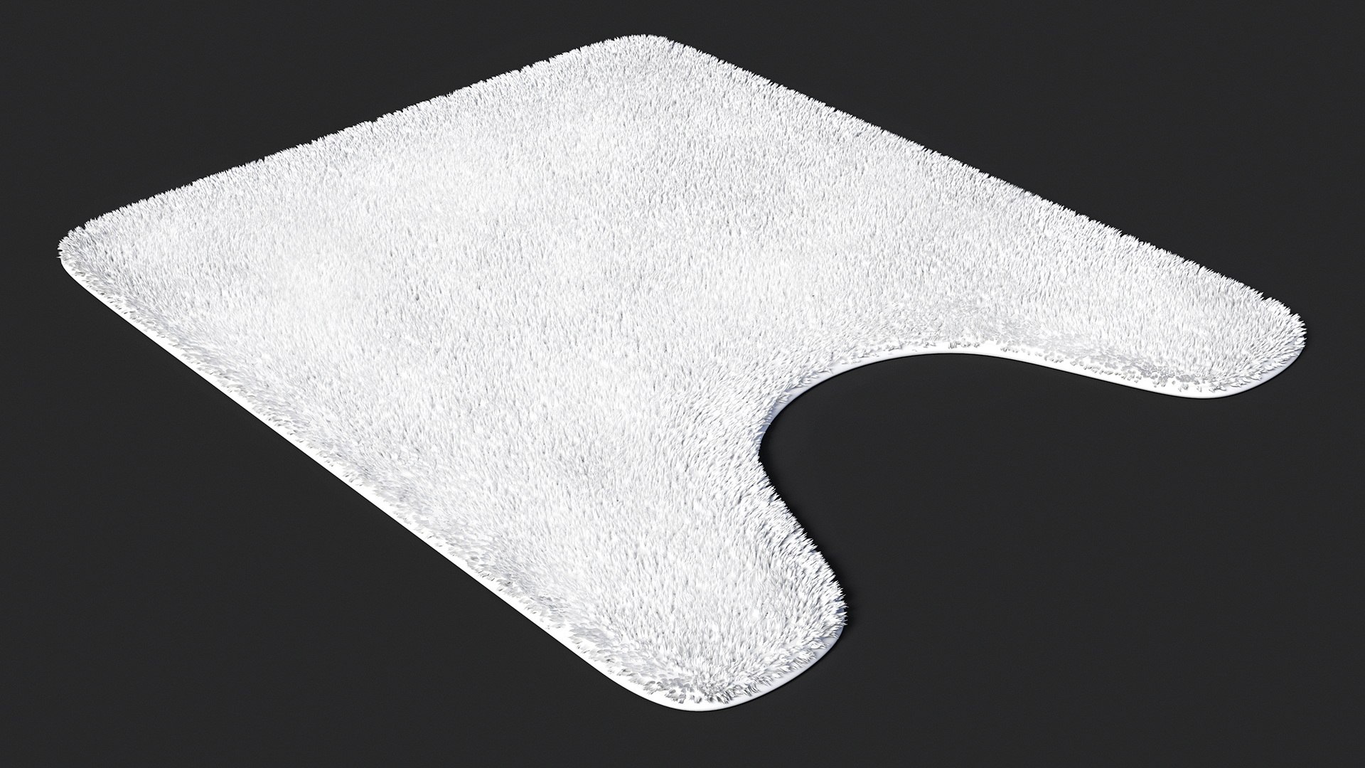 3D Model White Bathroom Contour Rug Fur - TurboSquid 2054582