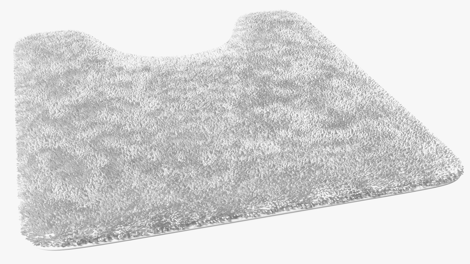 3D model White Bathroom Contour Rug Fur TurboSquid 2054582