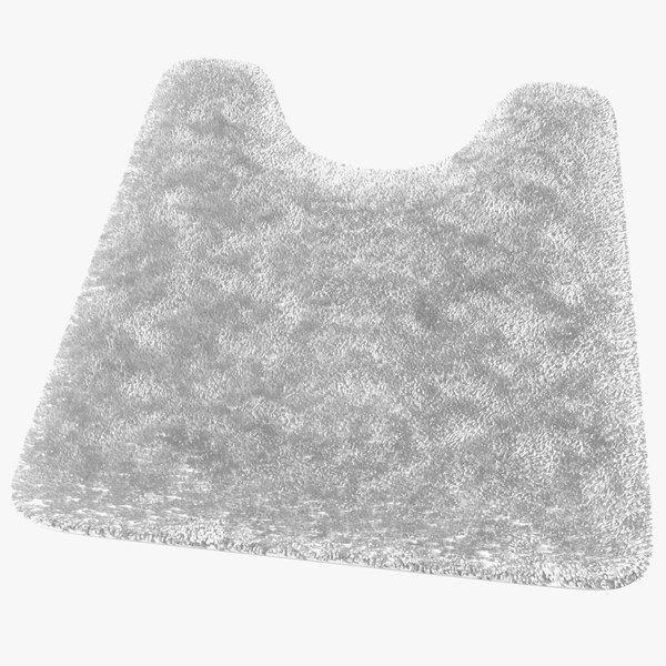 modelo 3d White Bathroom Contour Rug Fur - TurboSquid 2054582