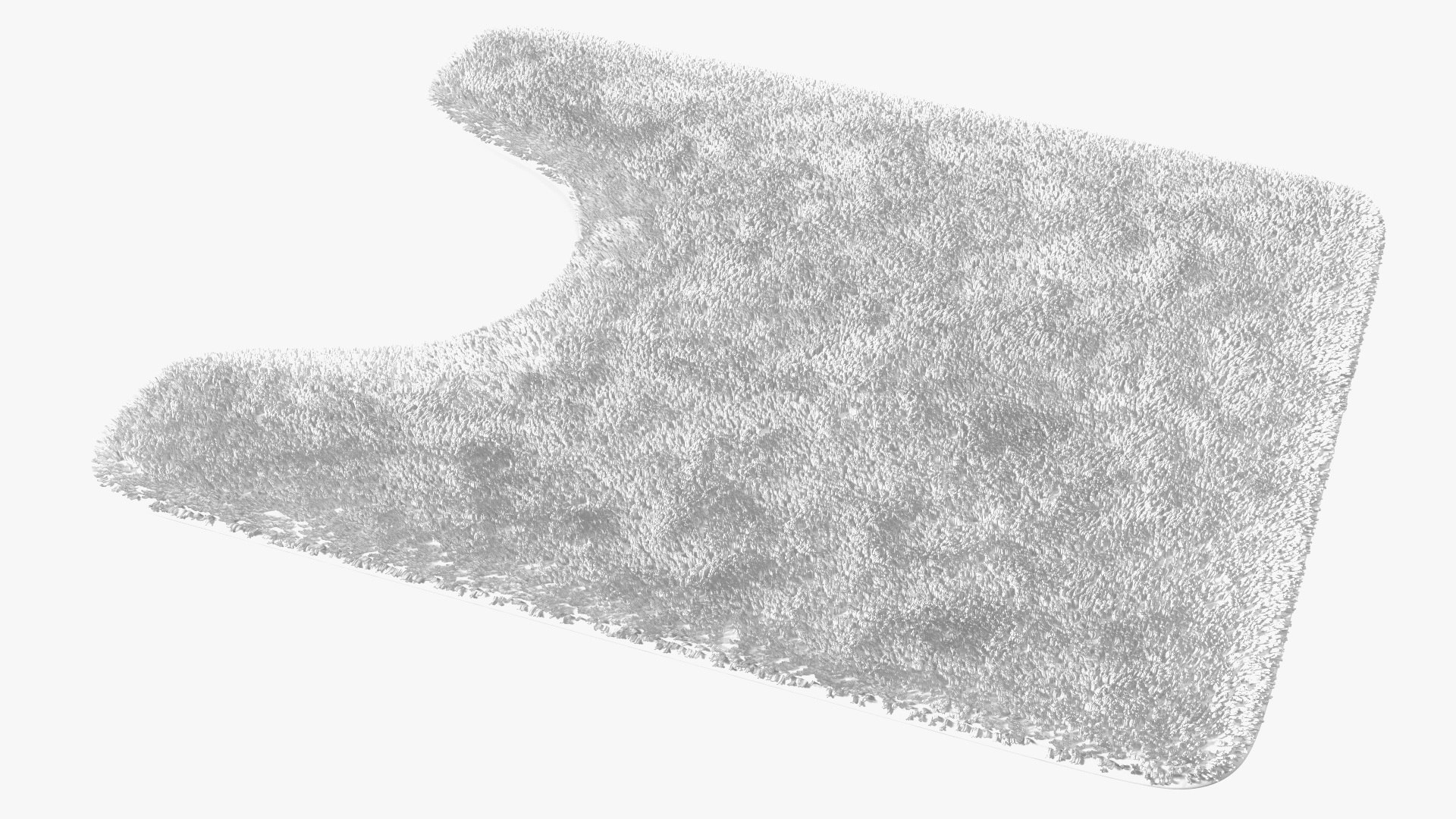 3D Model White Bathroom Contour Rug Fur - TurboSquid 2054582