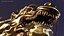 Chinese Dragon Head Sculpture Gold