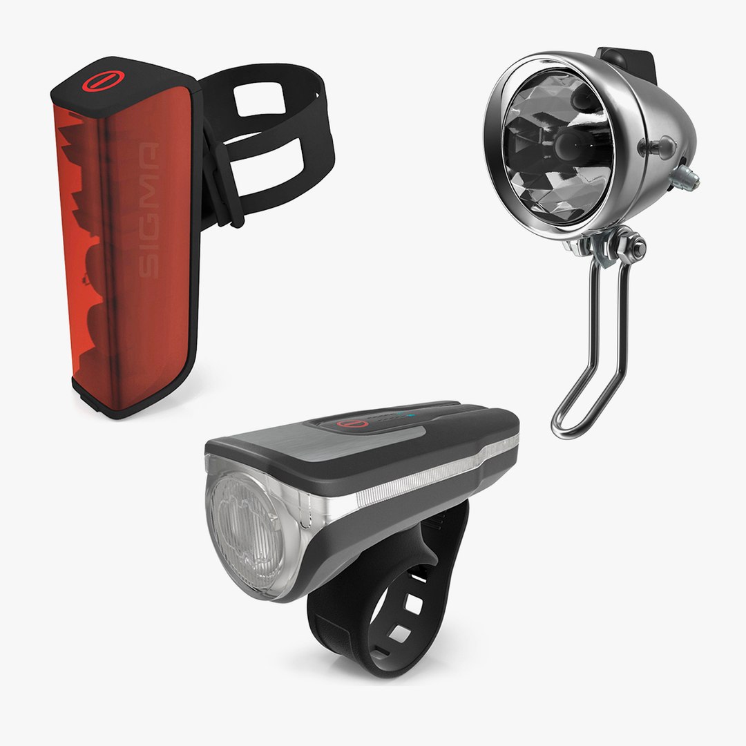 Bicycle Lamps Collection 3D model preview