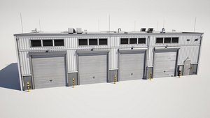 3D Industrial Warehouse Building