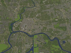 Sacramento California USA in 20 km x 20 km - city and urban