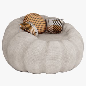 Pumpkin-Style Sofa 3D Model 3D model