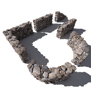 Stone - Rock Wall 8 - Mossy Dirty 3D Rock Wall