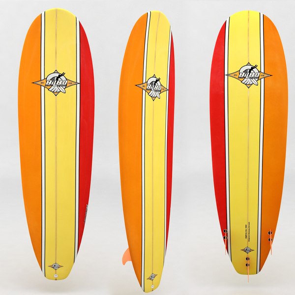 red and yellow surfboard