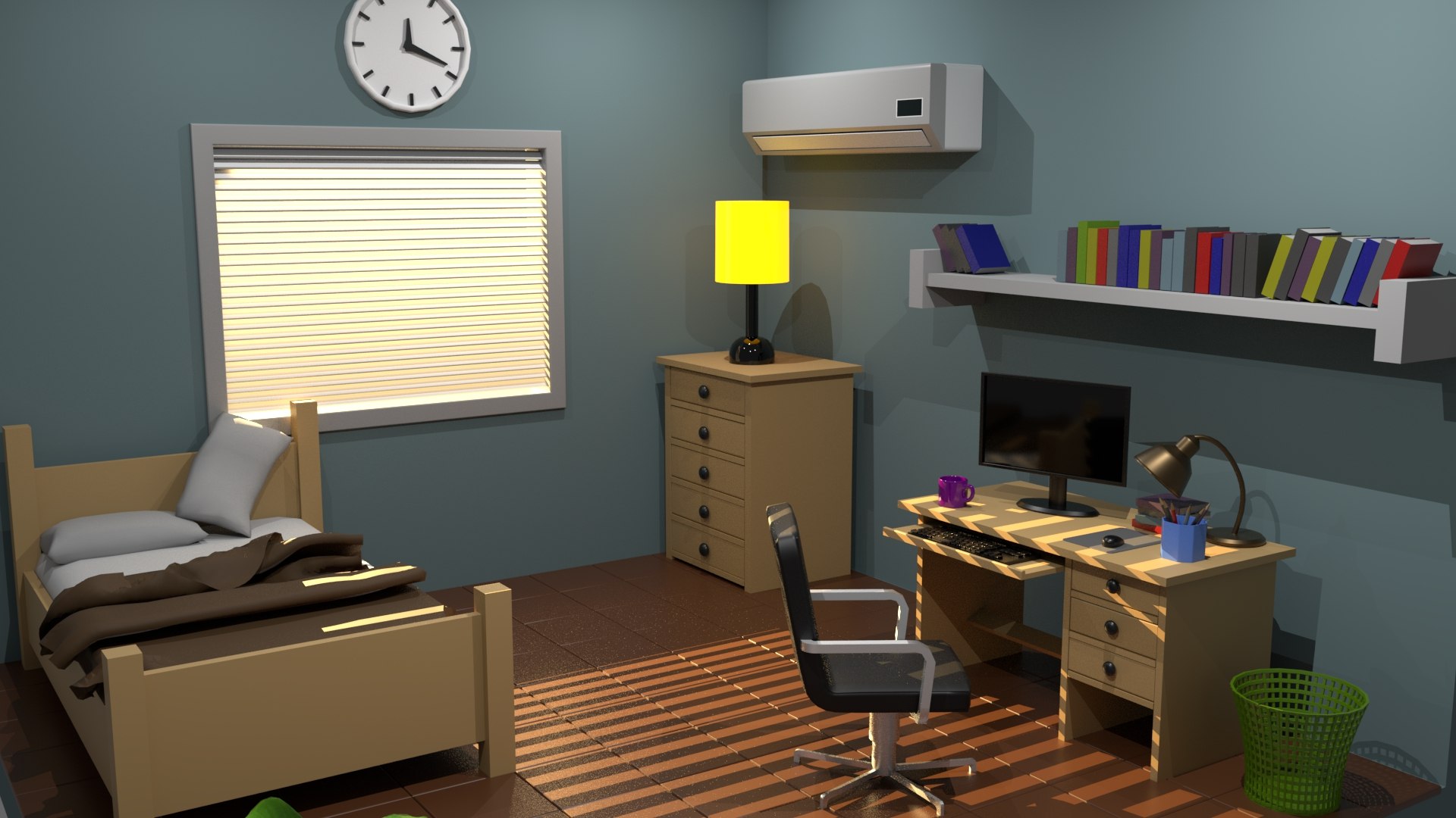 3D Isometric Bedroom - TurboSquid 1901686