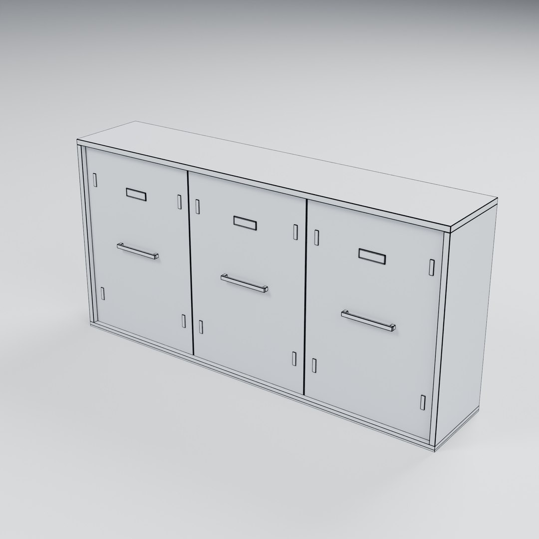 Painted Steel Storage Locker Bank - 1700 x 350 x 850 mm 3D model https://p.turbosquid.com/ts-thumb/e6/EunUaI/8Y/06_wireframe/jpg/1788950871/1920x1080/fit_q87/70e19caa485c8e3ed2633329d08d153a6b3d294f/06_wireframe.jpg