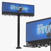 Trivision Billboard with Rotating Prisms Brand Rigged