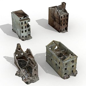 destroyed buildings 4 ruined 3D