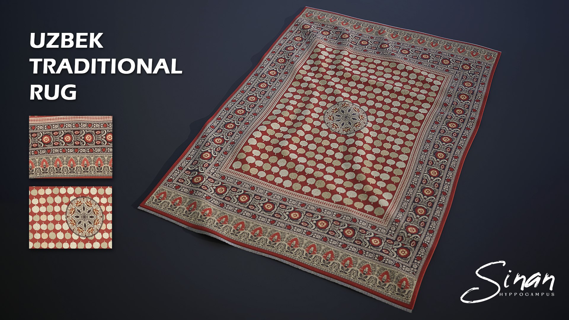 3D Uzbek Traditional Rug Carpet PBR 3D Model Archviz - TurboSquid 2409781