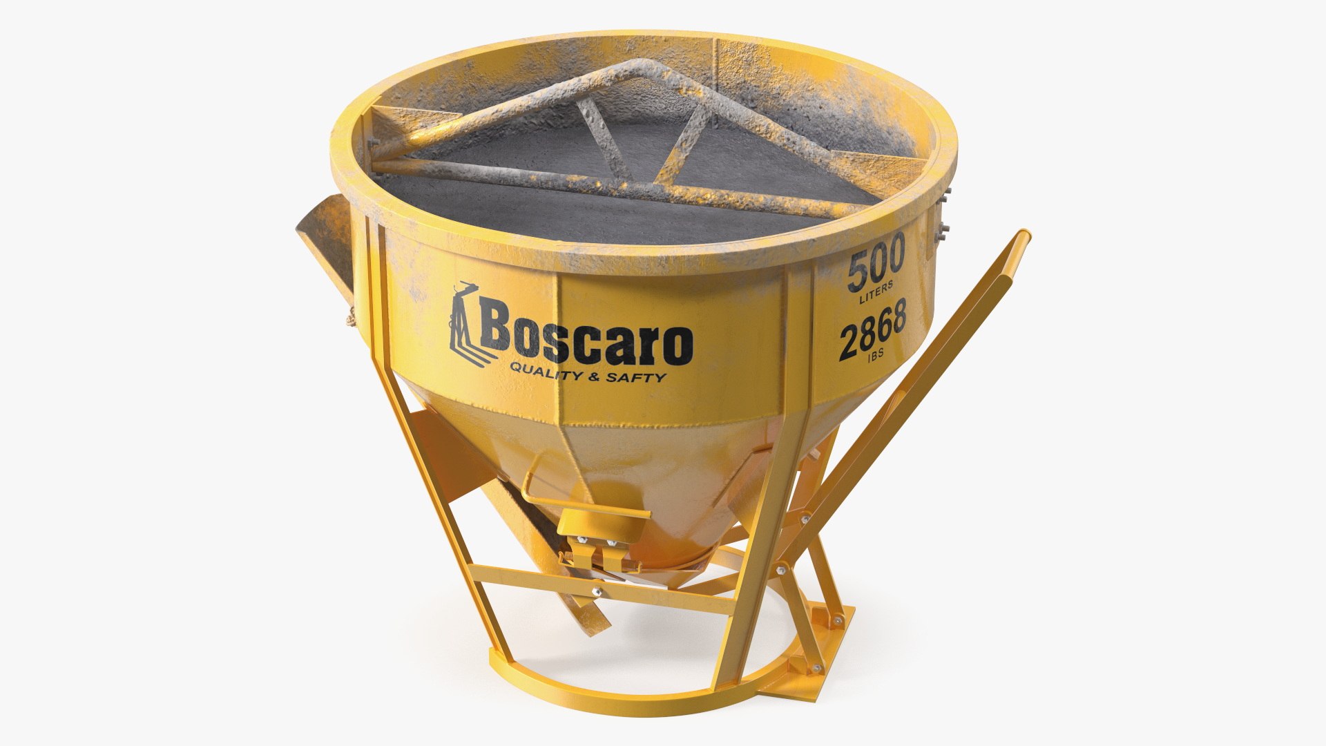 Concrete Bucket with Mortar Cement 3D model preview