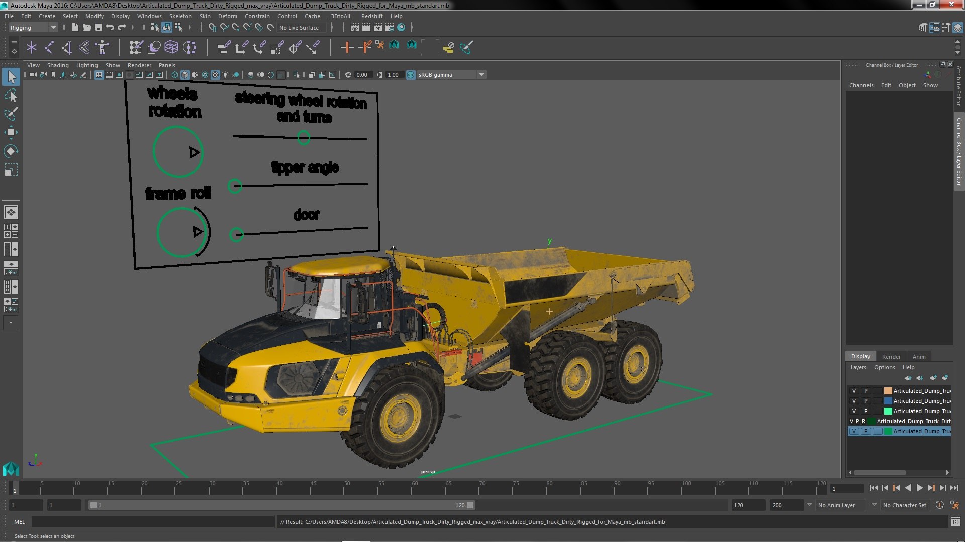 3D Articulated Dump Truck Dirty Rigged for Maya model https://p.turbosquid.com/ts-thumb/e6/RIgAUk/PH/articulateddumptruckdirtyriggedformayac4dmodel064/jpg/1687371147/1920x1080/fit_q87/73483f22c406d81464e967486db0006d36060d63/articulateddumptruckdirtyriggedformayac4dmodel064.jpg