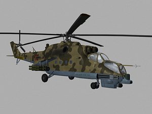 Mil Mi35 N Hind Russian Helicopter Gunship Game Ready