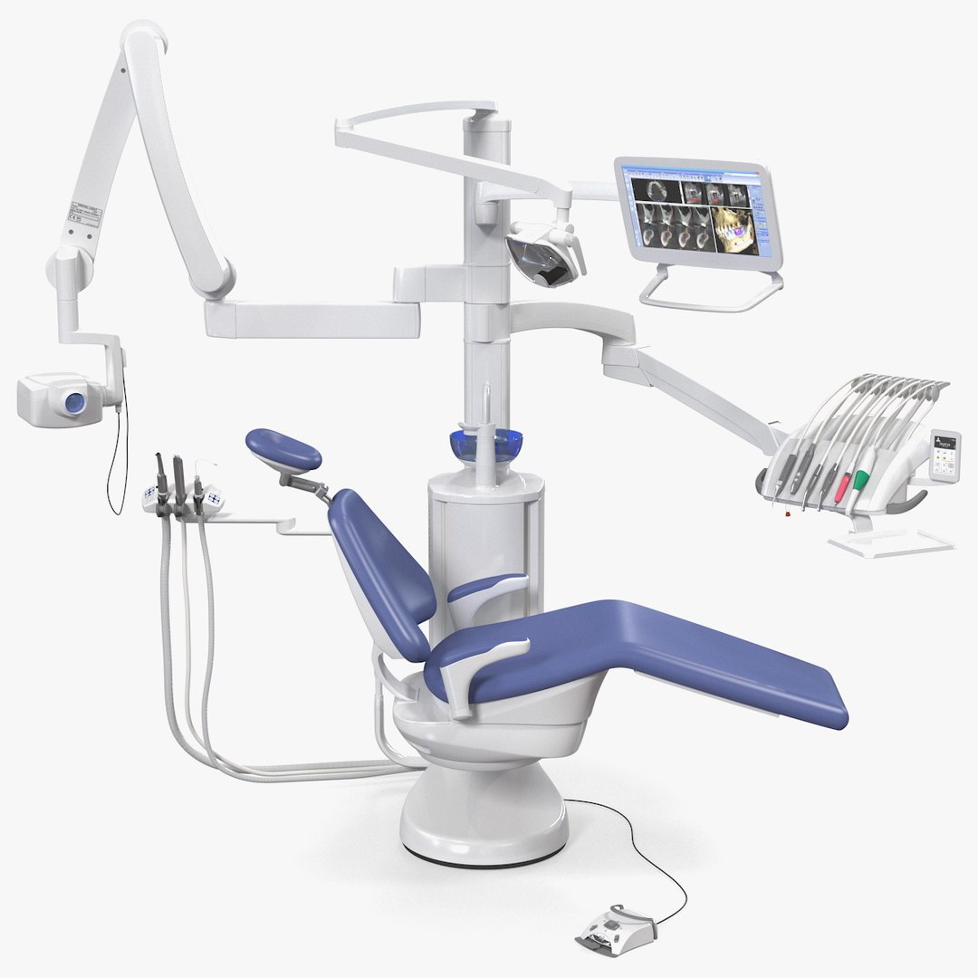 Modern Dental Unit Rigged 3D model preview