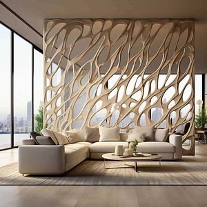 Modern Relief Panel Wall Decor Set STL Mural CNC 322