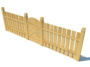wood fence 3D model