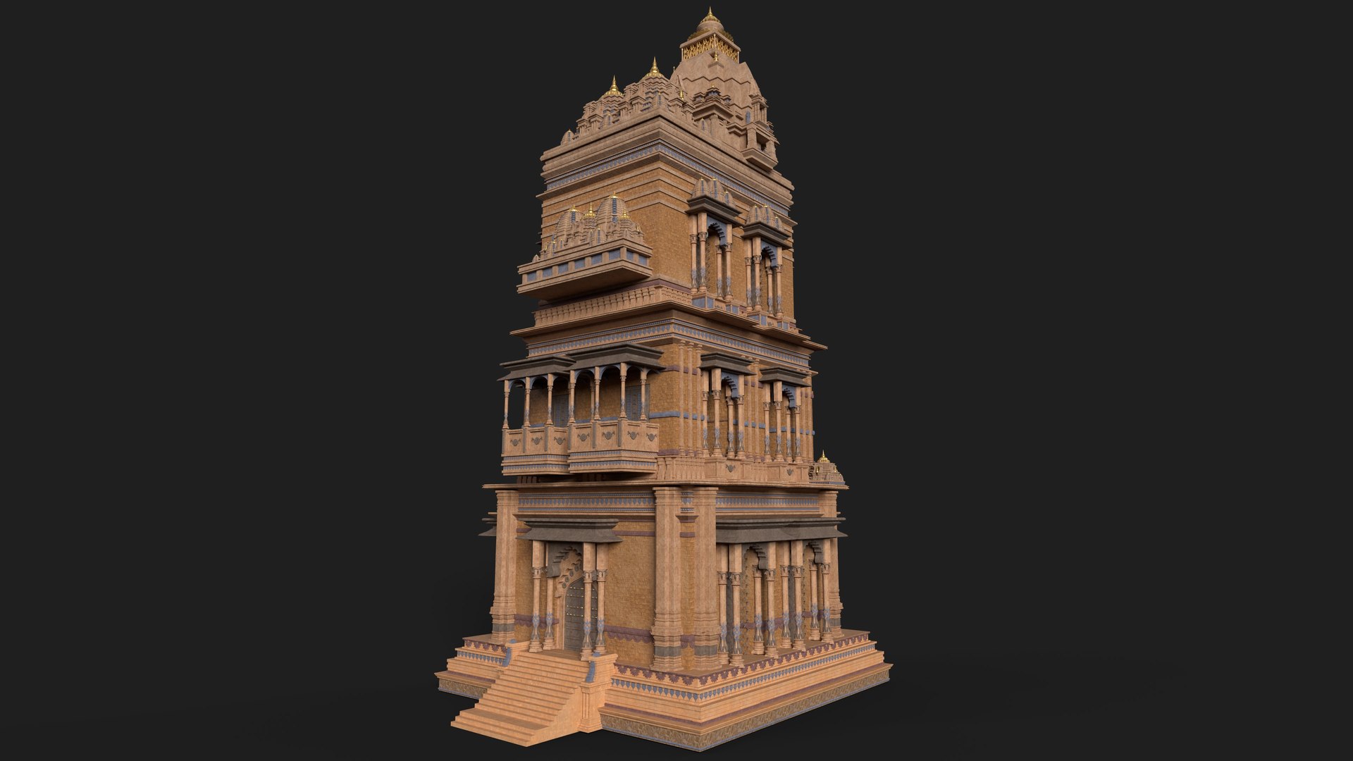 3D model Indian Ornate Temple Tower https://p.turbosquid.com/ts-thumb/e6/bxMysu/8T/render_002/jpg/1792612332/1920x1080/fit_q87/c9d6eb1c5c4607afcbfe989a53f262237c43c1b3/render_002.jpg