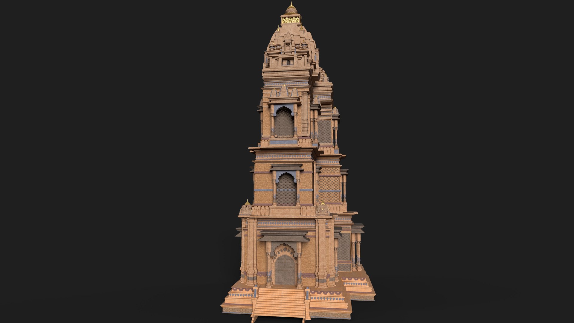 3D model Indian Ornate Temple Tower https://p.turbosquid.com/ts-thumb/e6/bxMysu/XN/render_007/jpg/1792612364/1920x1080/fit_q87/a92c88c3f709cea513055bcd8f7c96939493424c/render_007.jpg