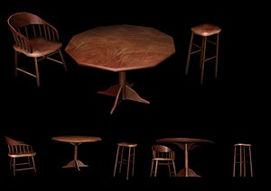 country Table chair stool set