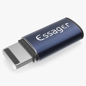 Essager Magnetic Lightning Charging Adapter Blue 3D model