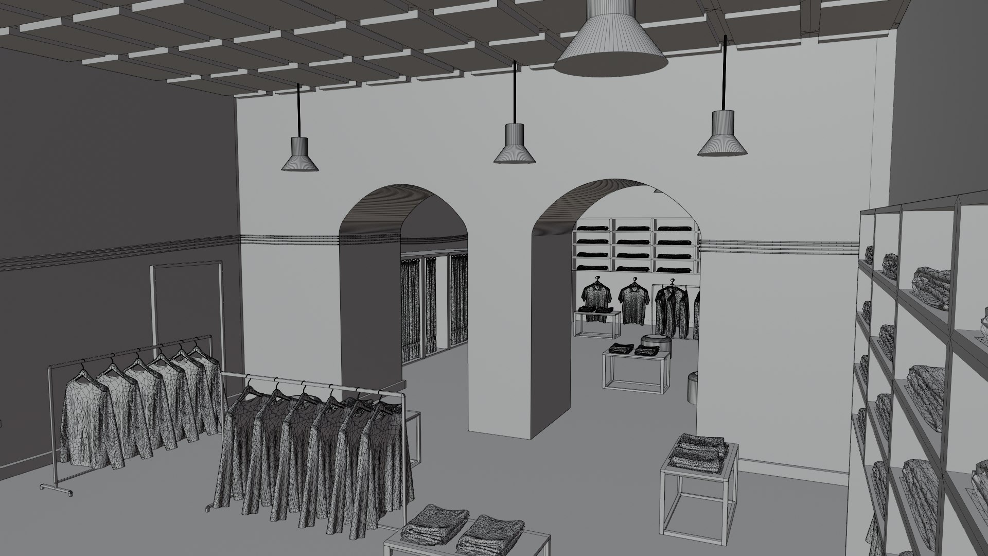 Clothing Store Interior 3D Model - TurboSquid 2157372