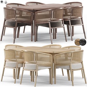 Rattan Spencer Dining Chair and Collard table