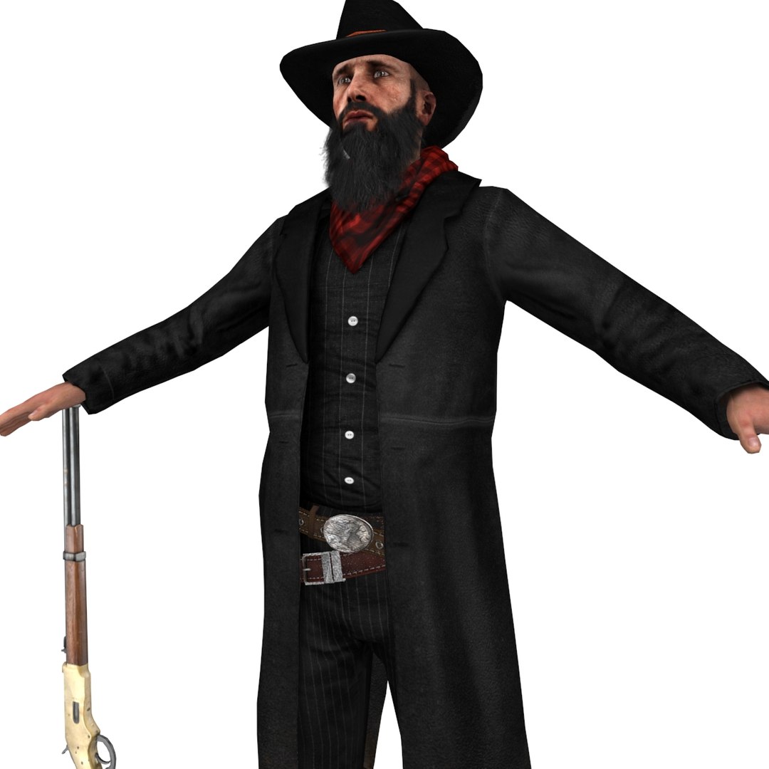 3d model rigged cowboy