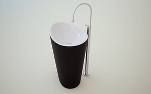 3d model of bathroom wash basin